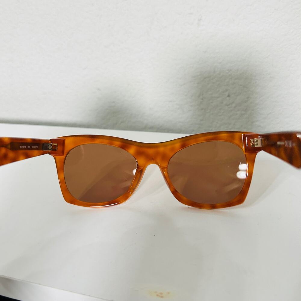 NEW Bottega Veneta Tortoiseshell Square Thick Sunglasses Havana Brown Square Cat - Picture 11 of 16